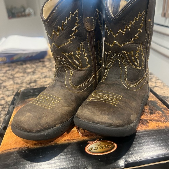 OLD WEST TODDLER COWBOY BOOTS - ROUND TOE - Picture 3 of 10
